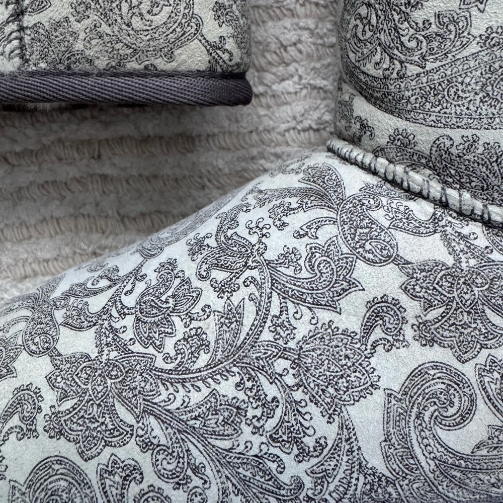 NWT UGG Women's Classic Short Gray Paisley Boots